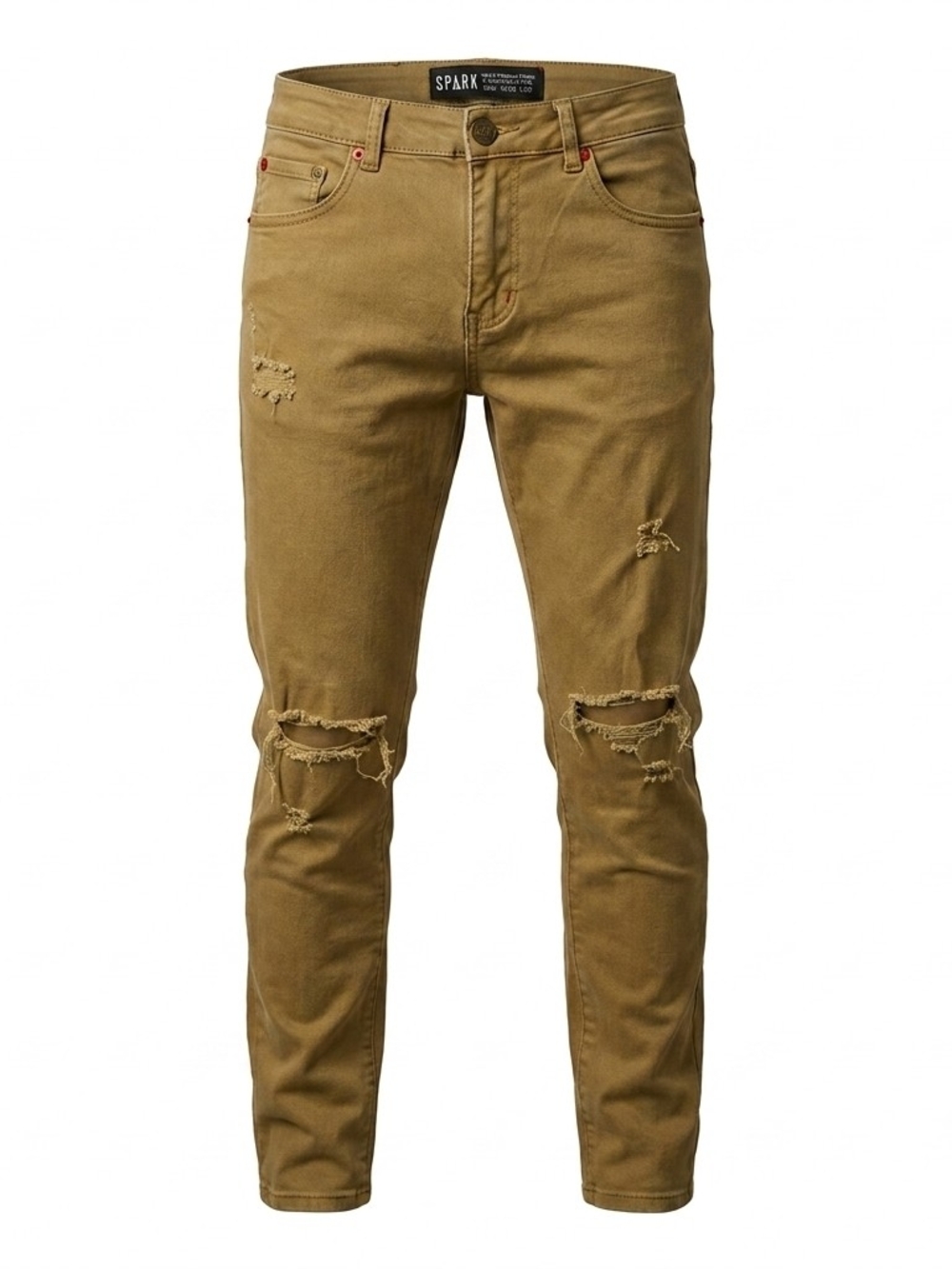SPARK Men's Premium Denim Studio Collection Distressed Jeans‎ W30 L30 Mustard